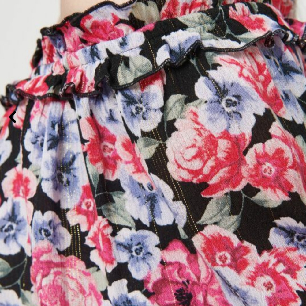 💙 NWOT Printed Off Shoulder Blouse - Picture 3 of 9